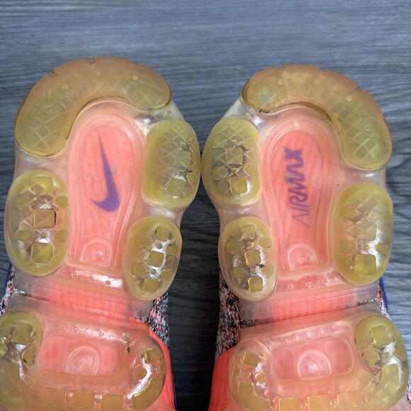 Nike Air VaporMax Flyknit 2 Sneakers Gray/Ultramarine/Hot Pink 942843-104 Sz 8.5 - Picture 9 of 11